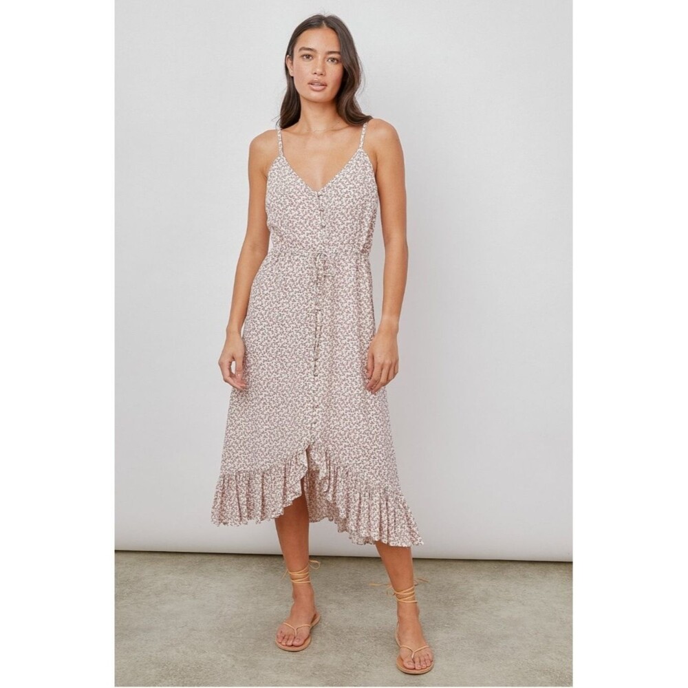 Rails Frida Dress Size XS Garden Party Midi Ruffle Hem Cottagecore
